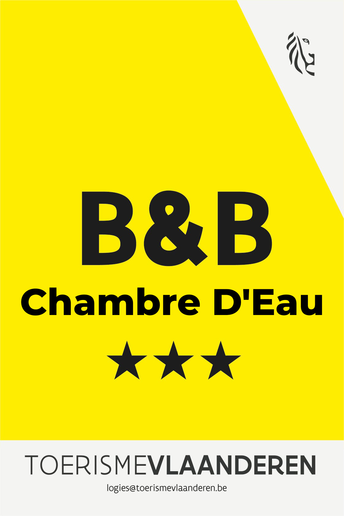 B&b schild Chambre d'eau